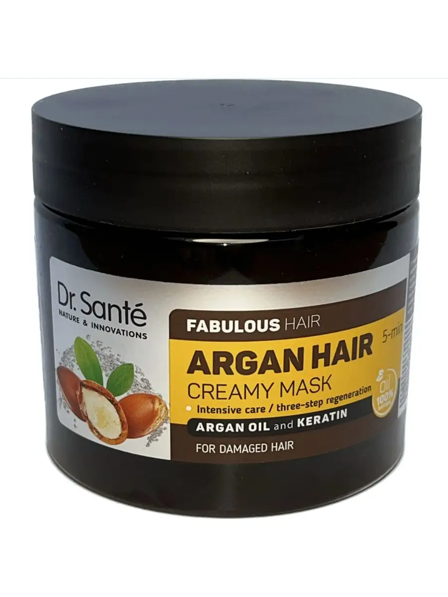 Dr.<b>Sante</b> Маска-крем Argan Hair Арган и Кератин Восстановление 300 мл.