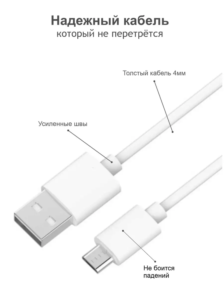 Samaung Кабель USB - Micro USB Ultra Quick Charge 3.0для  Samsung/Honor/Xiaomi/Huawei/Vivo/Nokia/Realme