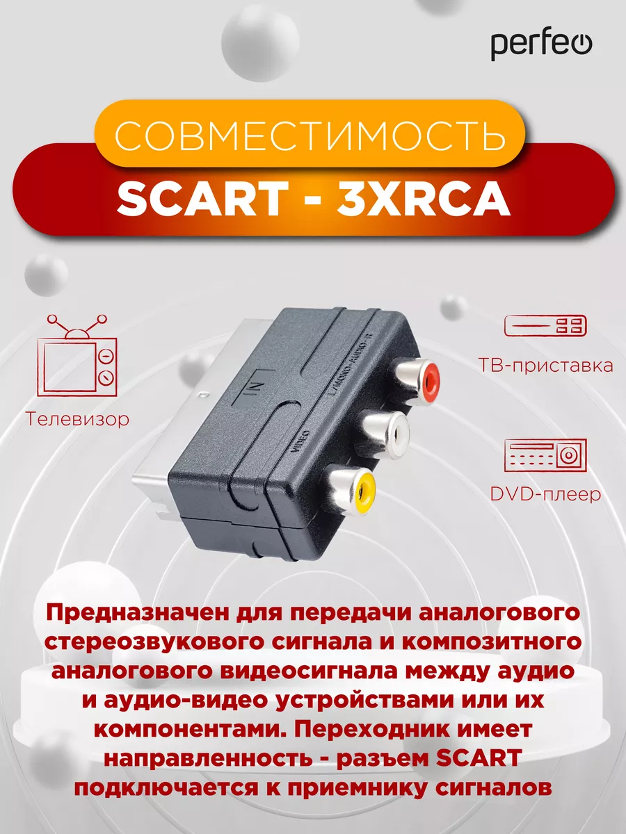 Переходник SCART (21 pin) вилка 